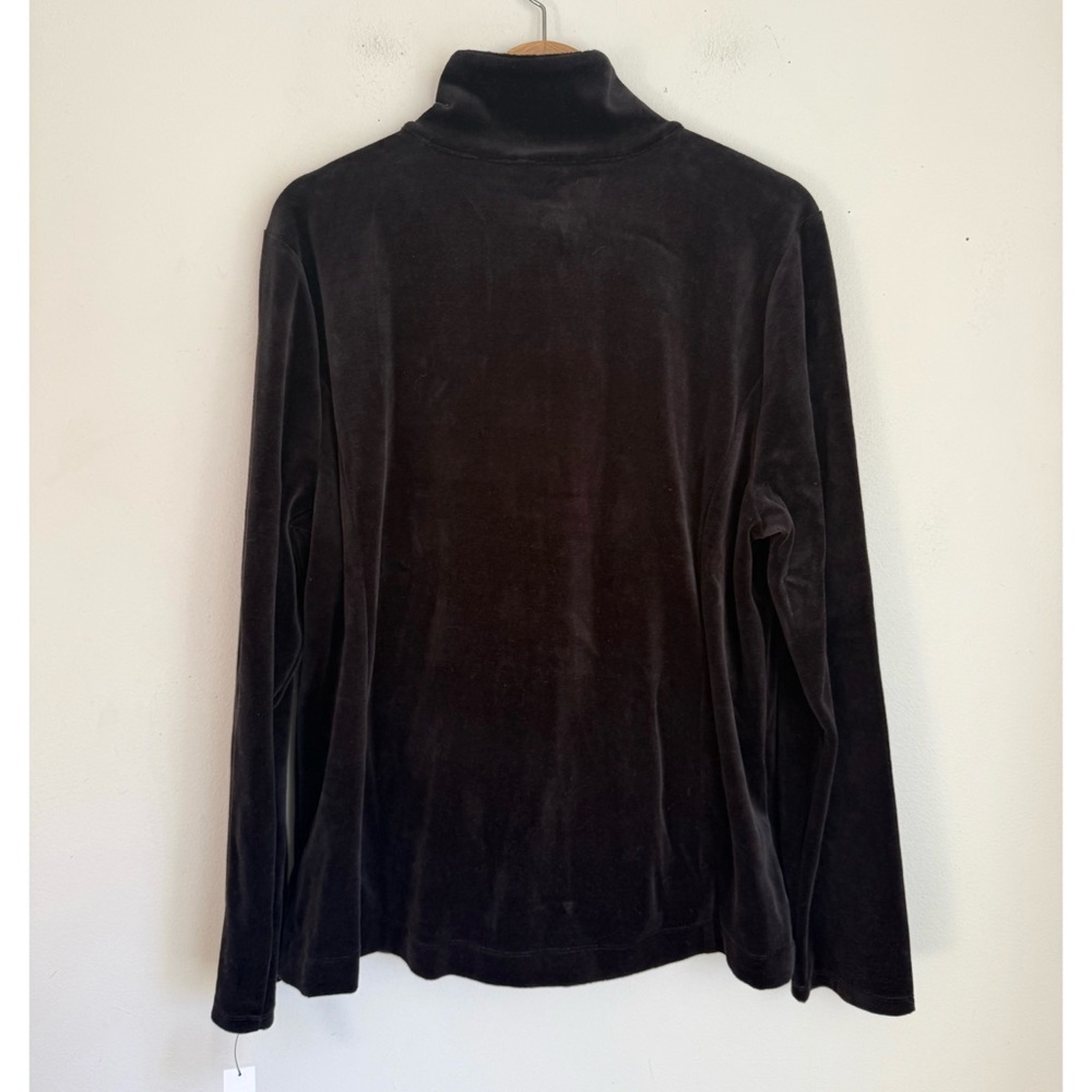 NWT Talbots Velour Set Zipper Jacket and Pants in Black - Picture 8 of 11